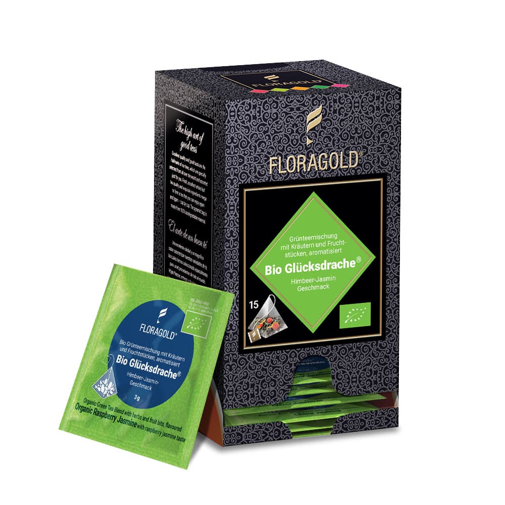 gruener-tee-gluecksdrache-pyramide-s Grüner Tee Glücksdrache, Bio, 15 Teepyramiden á 3g = 45g