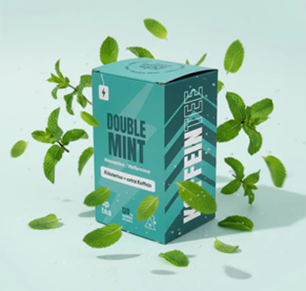 UpTea Double Mint, 15 Pyramidenbeutel á 2,5g = 37,5 g (Kräutertee + extra Koffein)