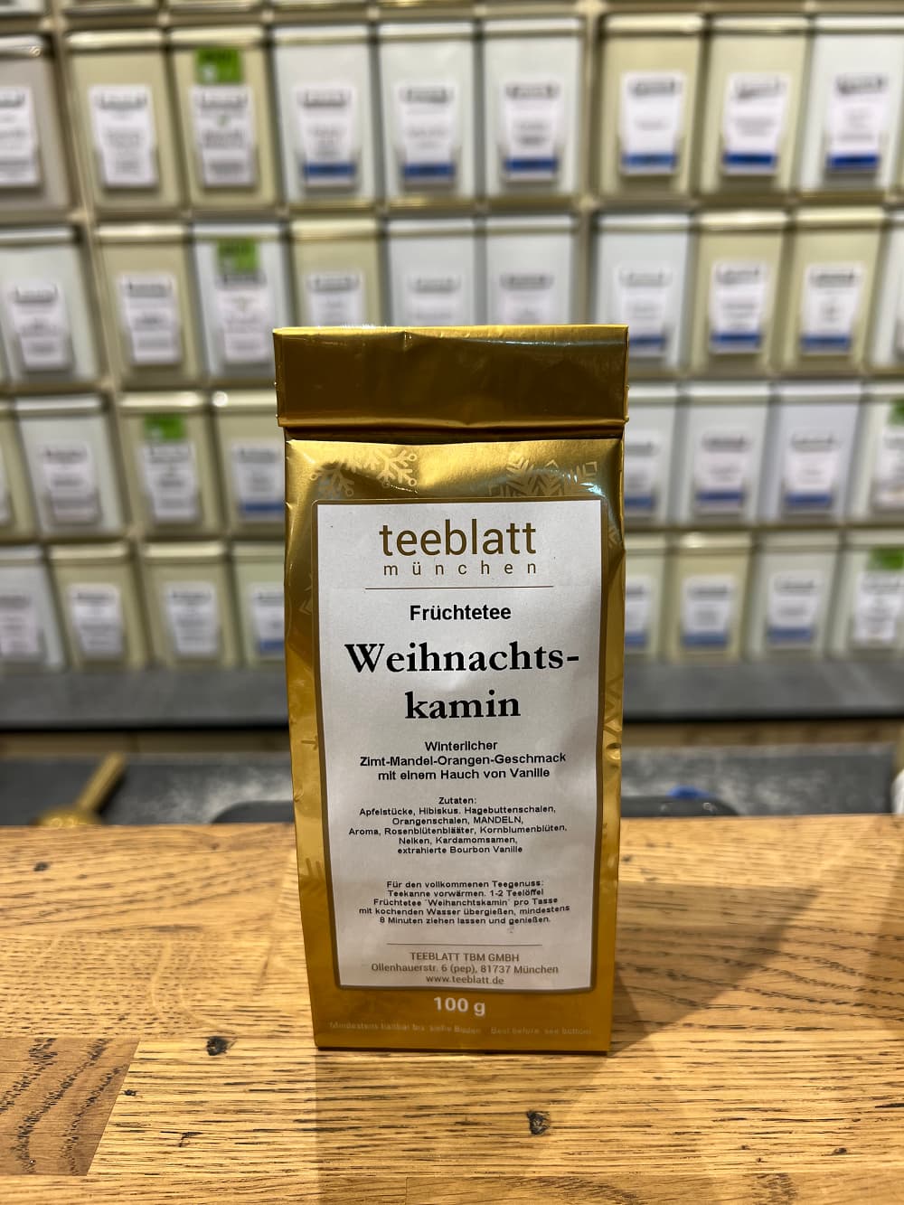 Weihnachtskamin, 100g (Früchtetee mit Zimt-Mandel-Orange-Geschmack)