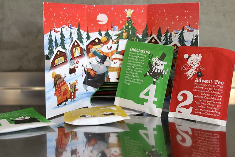 Tee Adventkalender (24 verschiedene Bio Tees in Aufgussbeuteln von Sonnentor)