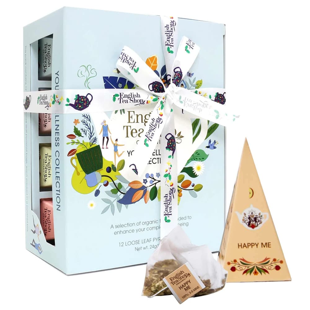 Teegeschenk mit Schleife "Wellness Tee Kollektion", BIO, 12 Pyramiden-Beutel