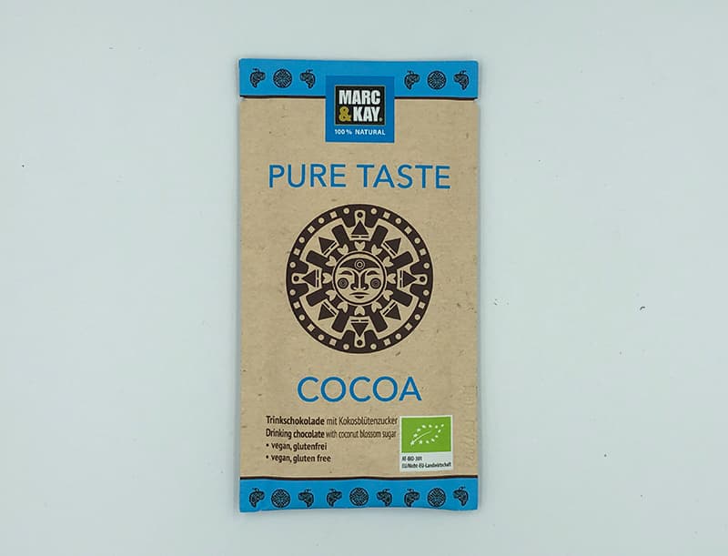 Tassenportion Trinkschokolade Pure Taste Cocoa, Bio, 25g (mit Kokosblütenzucker)