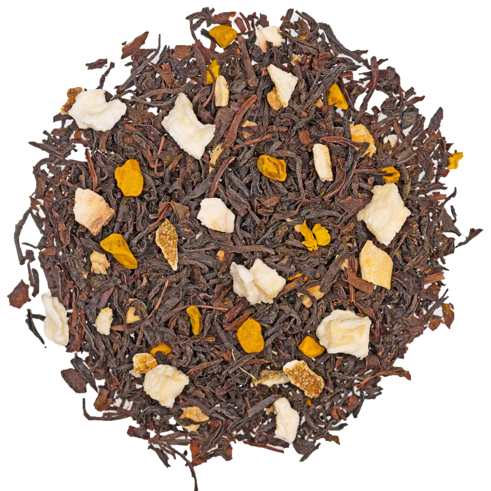 Goldene Orange, Bio (Schwarzer Bio Tee - Fruchtig. Würzig. Gold. Orange. Ingwer. Kurkuma)