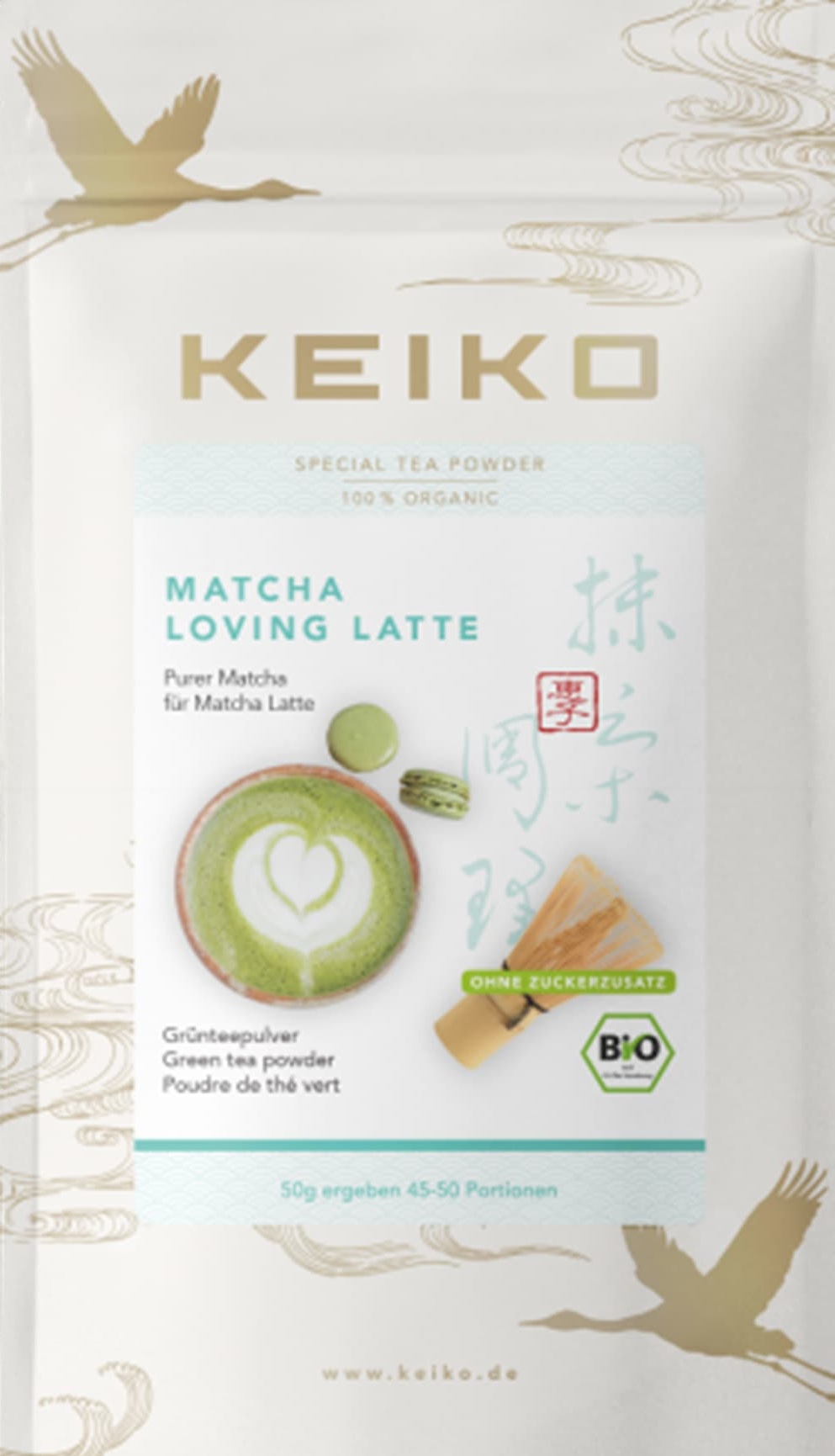 Matcha Loving Latte - Bio Japan Grünteepulver, 50g (Grün. Samtig. Magisch.) 