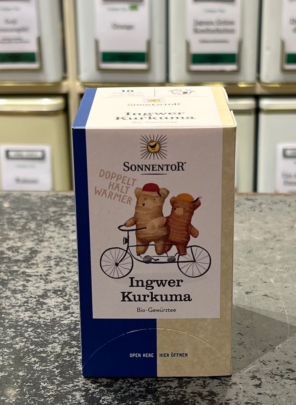 Ingwer Kurkuma, Bio, 18x1,8 g = 32,4 g (Sonnentor Teebeutel) Ingwer Kurkuma, Bio, 18x1,8 g = 32,4 g (Sonnentor Teebeutel)