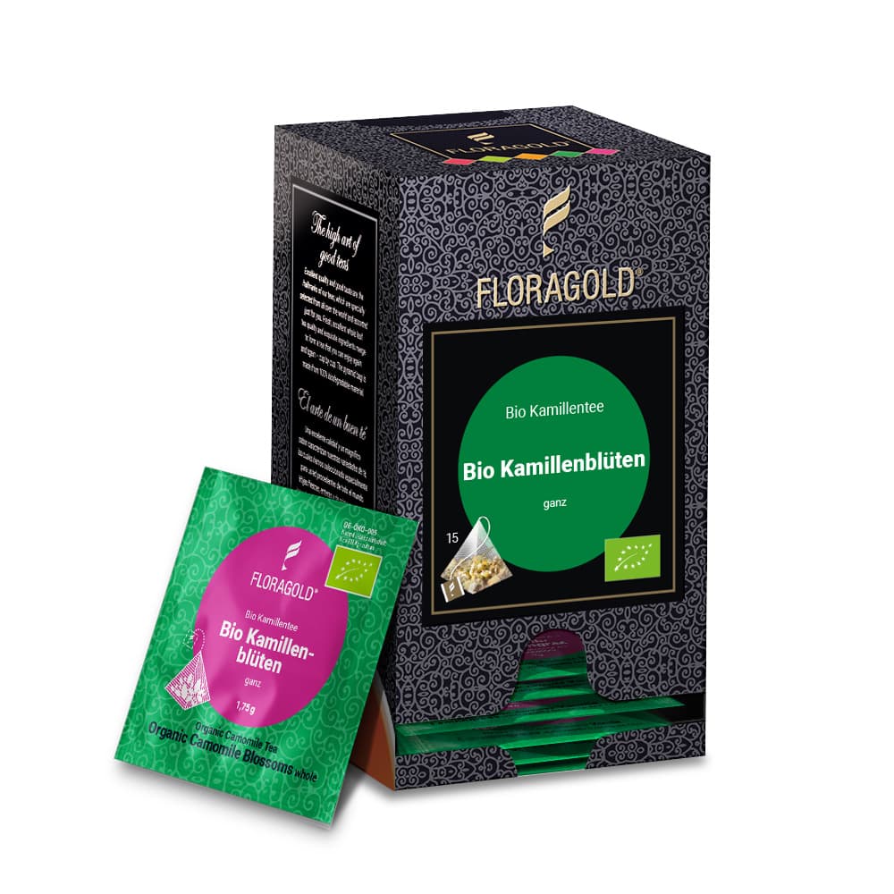 kraeutertee-kamillenblueten-pyramide-s Kräutertee Kamillenblüten, Bio, 15 Teepyramiden á 1,75g = 26,25g