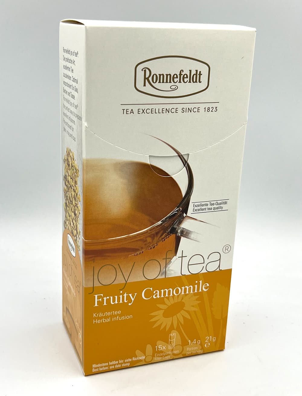 joy of tea: Fruity Camomile, 15x1,4 g = 21 g joy of tea: Fruity Camomile, 15x1,4 g = 21 g