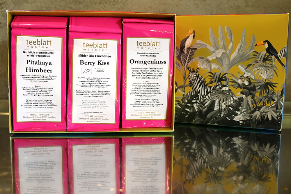 Teeproben Box Milder Früchtetee ´Urlaub in den Tropen´, á 25g