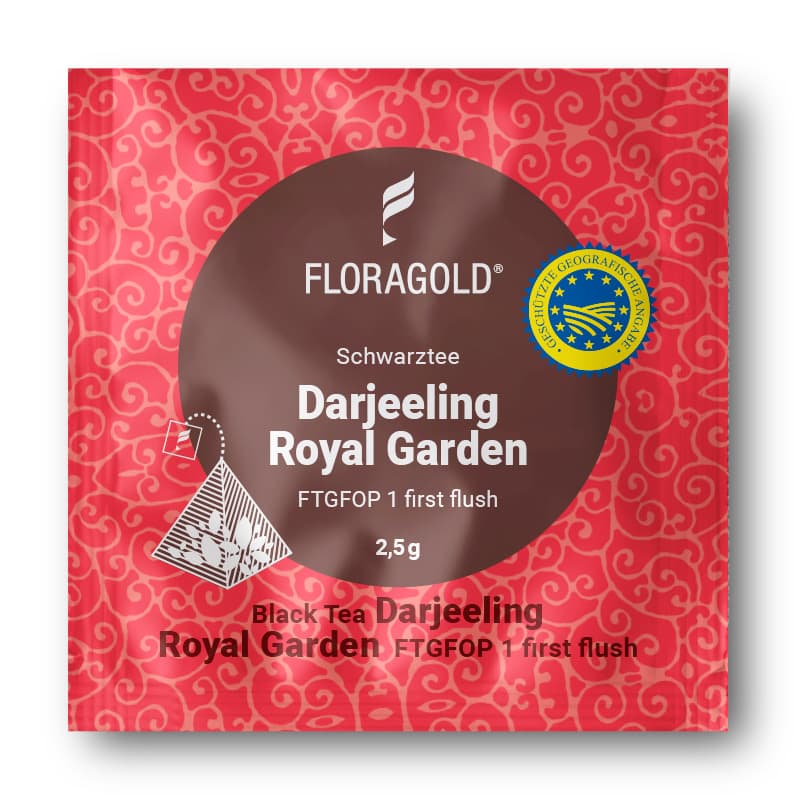 schwarzer-tee-darjeeling-royal-garden-eine-pyramide-s Ein Pyramidenbeutel Darjeeling Royal Garden (Schwarzer Tee), 2,5g