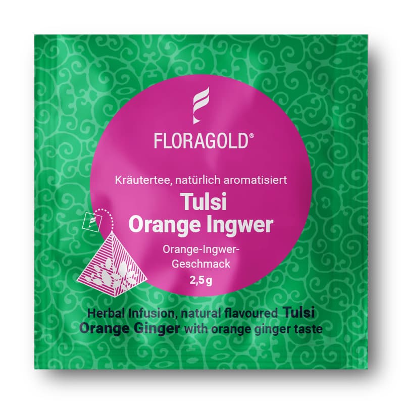 kraeutertee-tulsi-orange-ingwer-eine-pyramide-s Ein Pyramidenbeutel Tulsi Orange-Ingwer (Kräutertee) á 2,5g