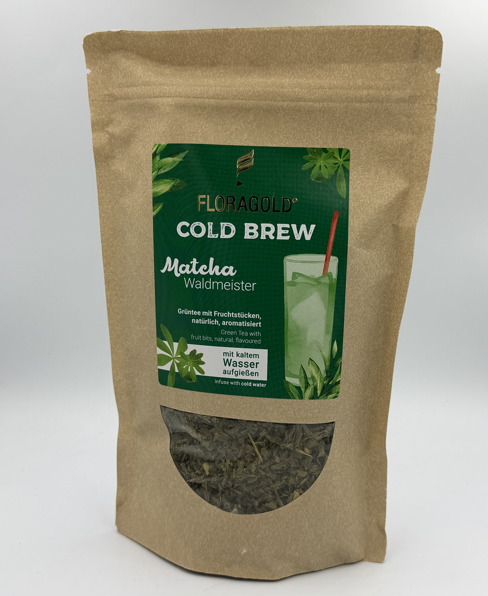 Cold Brew Matcha Waldmeister, 100g (Grüntee mit Fruchtstücken natürlich aromatisiert)